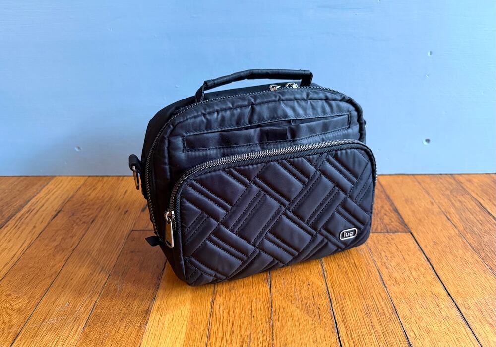 LUG Black Quilted Crossbody Bag (w/o strap)